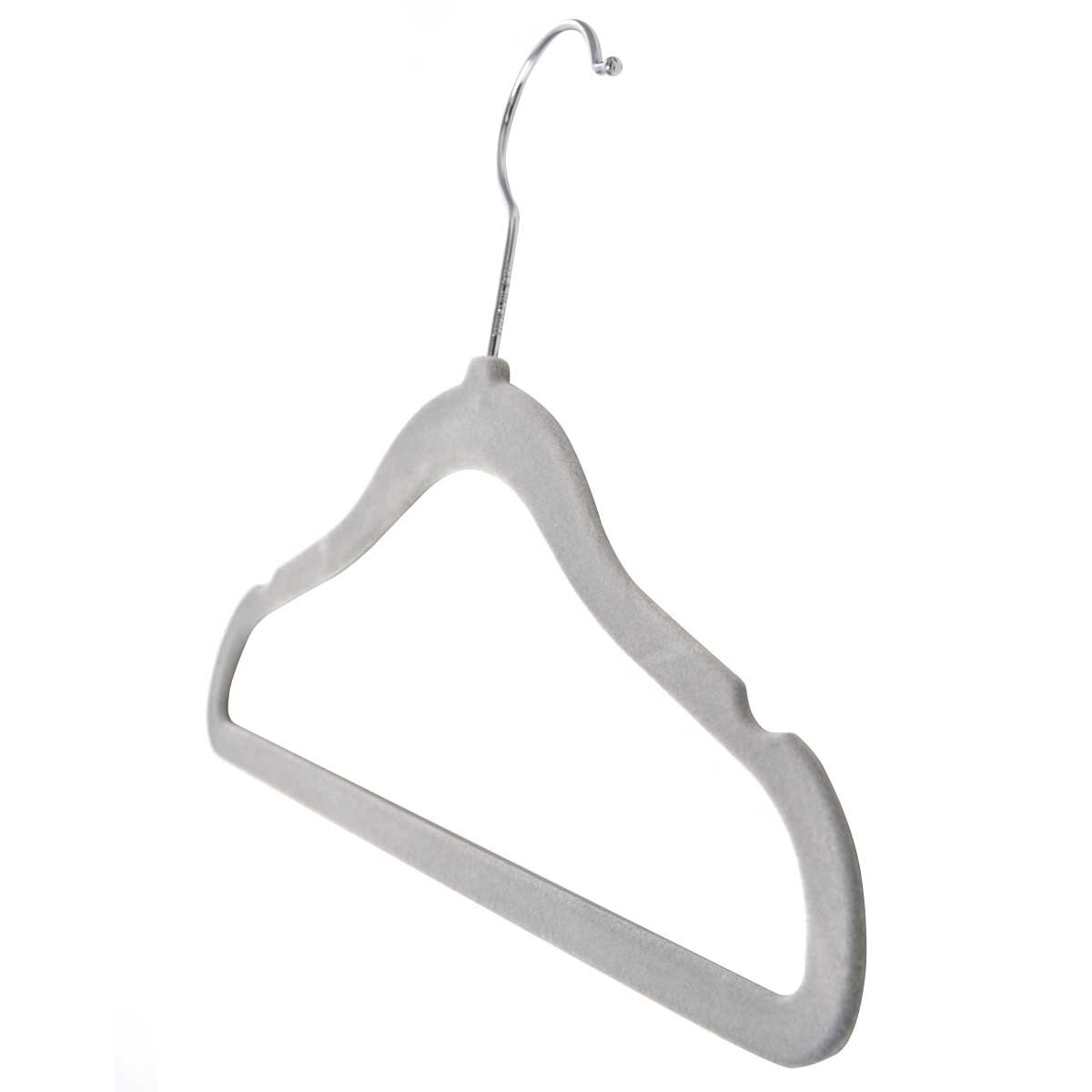 Flocked Kids Hangers 25 Pack, Ultrathin Non-Slip Design, 29 x 20.5 cm, Grey - SuperSaverAU - view 2