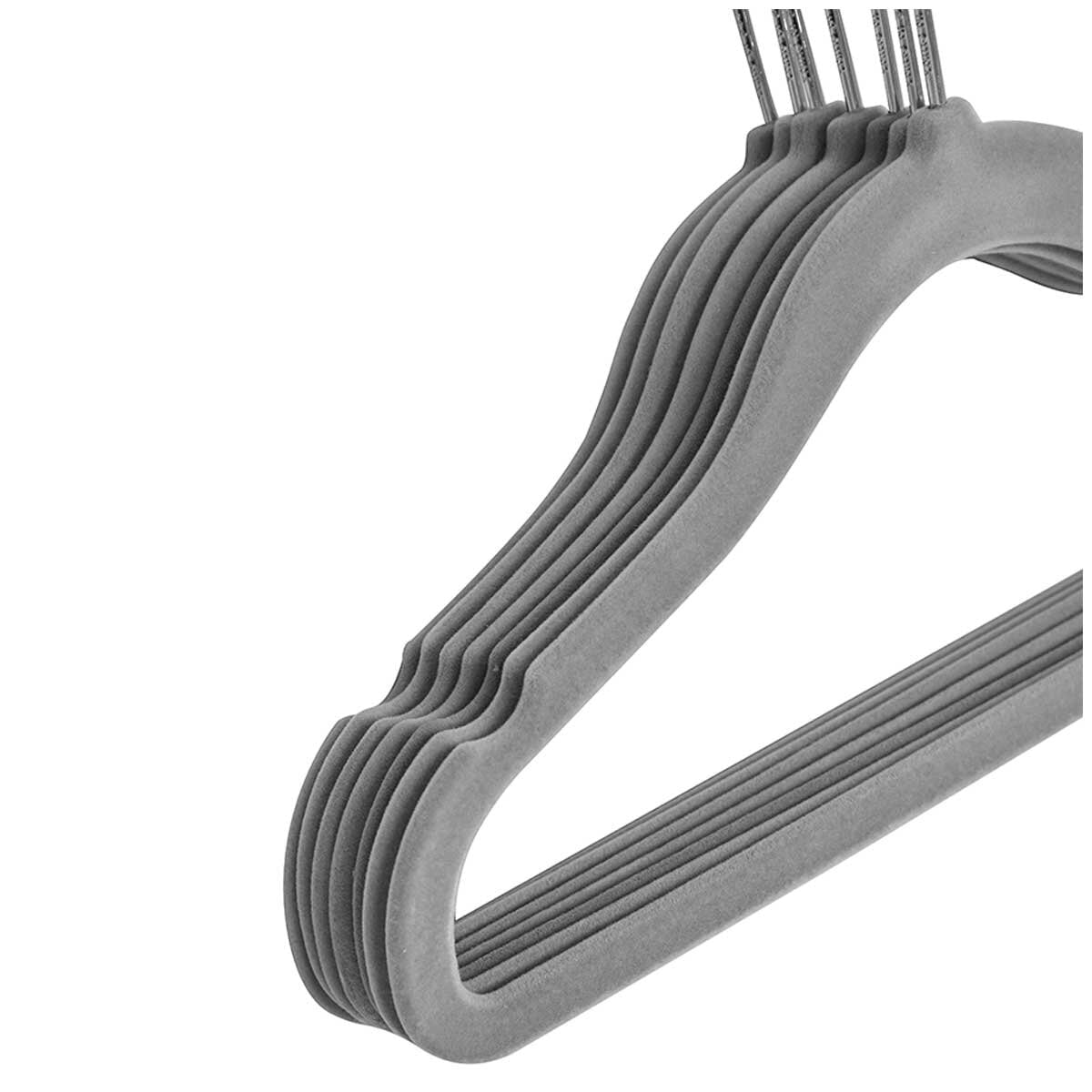 Flocked Kids Hangers 25 Pack, Ultrathin Non-Slip Design, 29 x 20.5 cm, Grey - SuperSaverAU - view 3