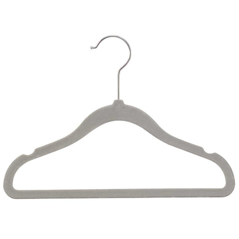 Flocked Kids Hangers 25 Pack, Ultrathin Non-Slip Design, 29 x 20.5 cm, Grey - SuperSaverAU - view 1