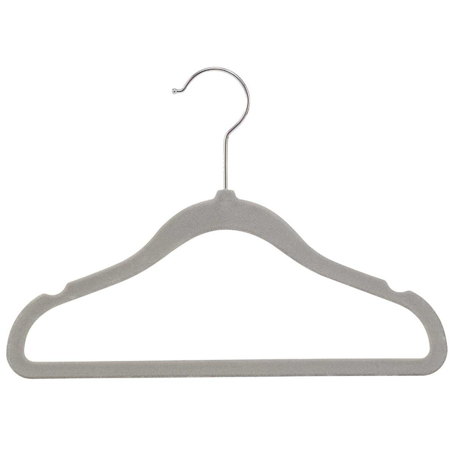 Flocked Kids Hangers 25 Pack, Ultrathin Non-Slip Design, 29 x 20.5 cm, Grey - SuperSaverAU - view 1