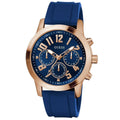 GUESS Men's Watch GW0708G3 Navy Blue Silicone Strap, Rose Gold Case, Blue Dial - SuperSaverAU - view 2
