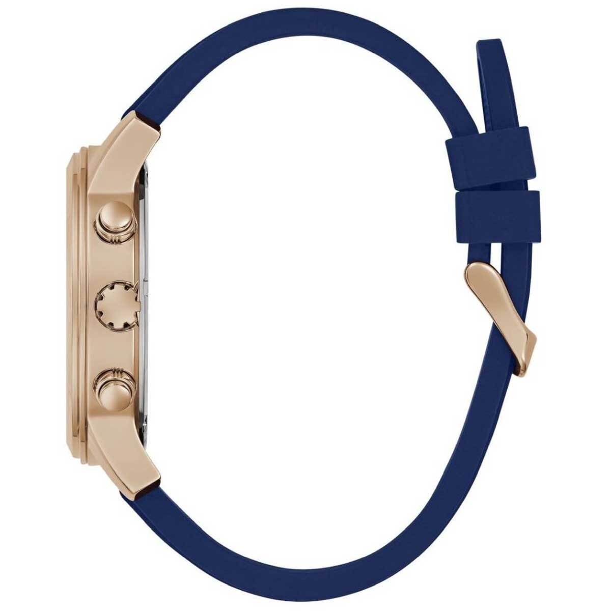 GUESS Men's Watch GW0708G3 Navy Blue Silicone Strap, Rose Gold Case, Blue Dial - SuperSaverAU - view 4