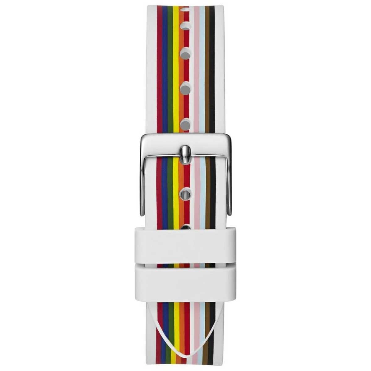 GUESS Women's Watch GW0679L1 White Rainbow Dial Nylon Case Silicone Strap - SuperSaverAU - view 5