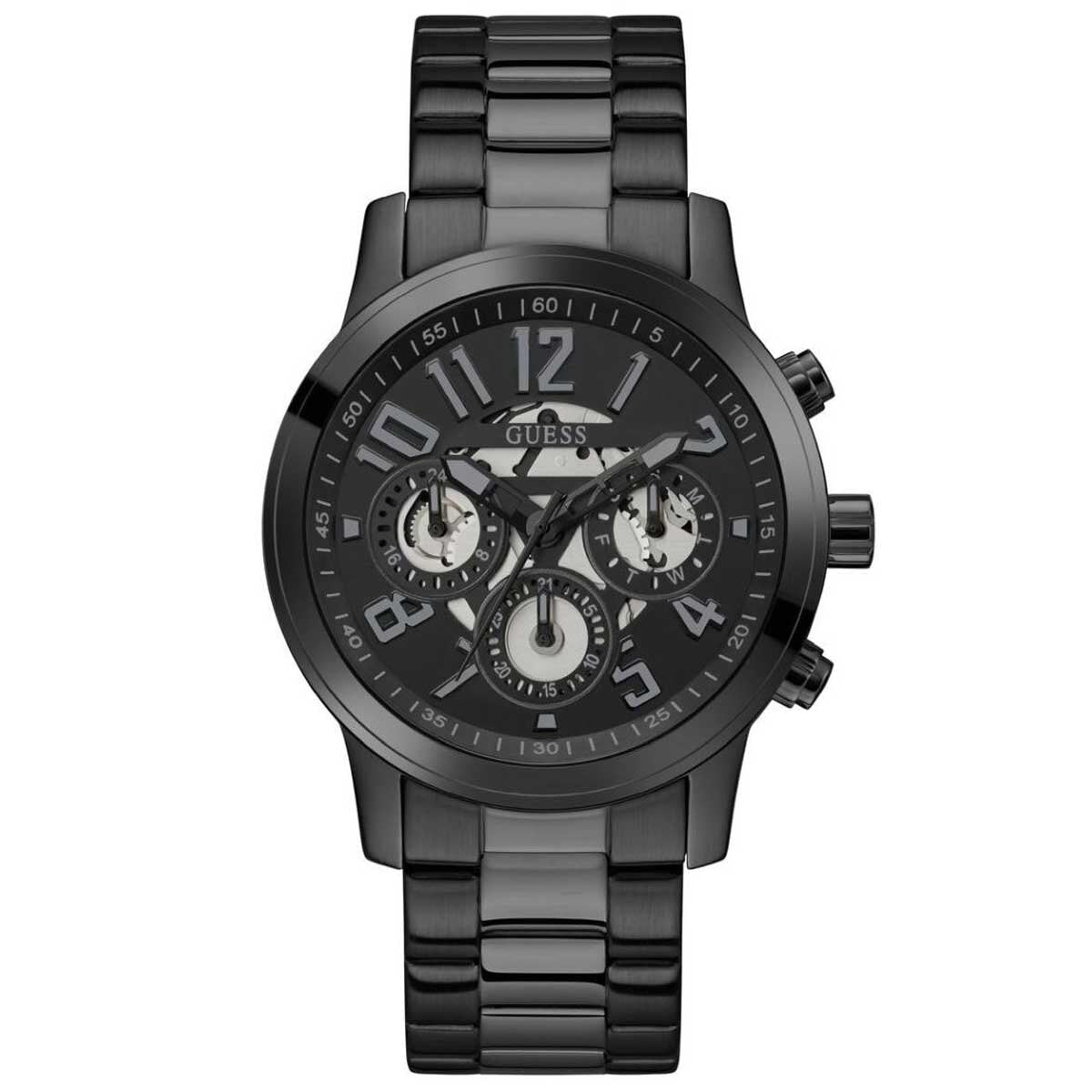 GUESS Men's Watch GW0627G3 Black Dial Multifunction Chronograph 44mm Black IP Stainless Steel Bracelet - SuperSaverAU - view 1