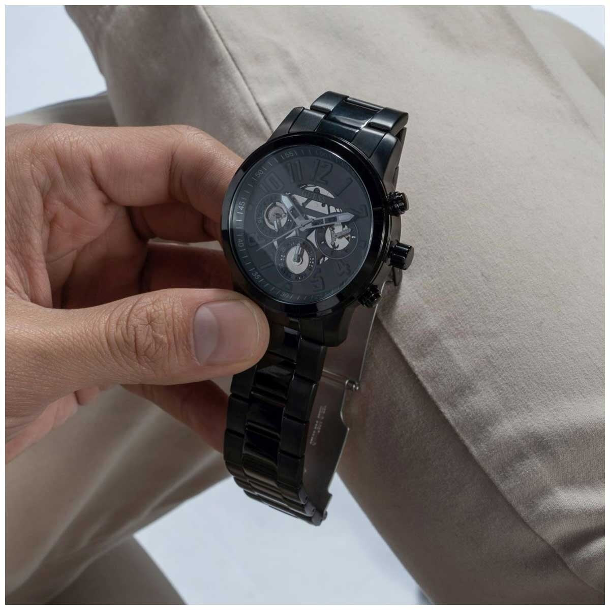 GUESS Men's Watch GW0627G3 Black Dial Multifunction Chronograph 44mm Black IP Stainless Steel Bracelet - SuperSaverAU - view 8
