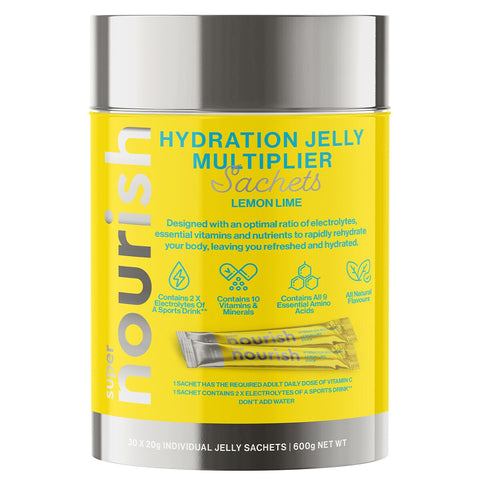 Nourish Hydration Multiplier Jelly Sachets 30 x 20g - Electrolytes, Vitamins, Amino Acids - SuperSaverAU - view 1