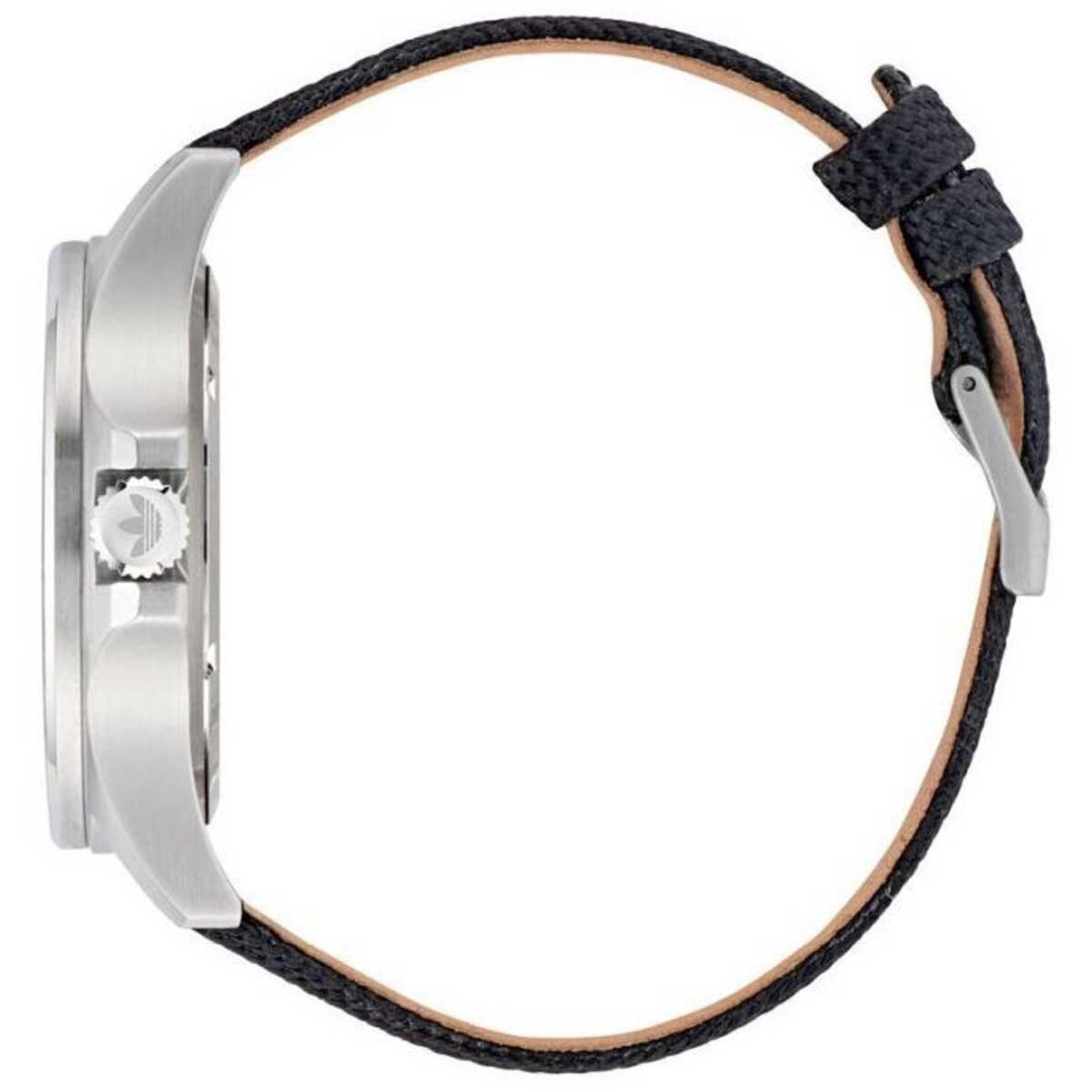 Adidas Originals Expression One AOFH23016 Black Dial Nylon Watch - Glass Bezel, Silver Accents