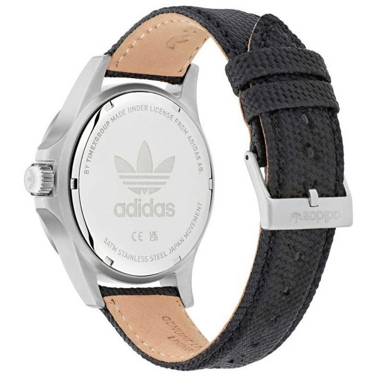 Adidas Originals Expression One AOFH23016 Black Dial Nylon Watch - Glass Bezel, Silver Accents