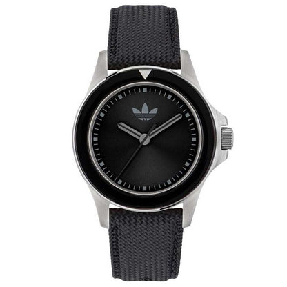 Adidas Originals Expression One AOFH23016 Black Dial Nylon Watch - Glass Bezel, Silver Accents