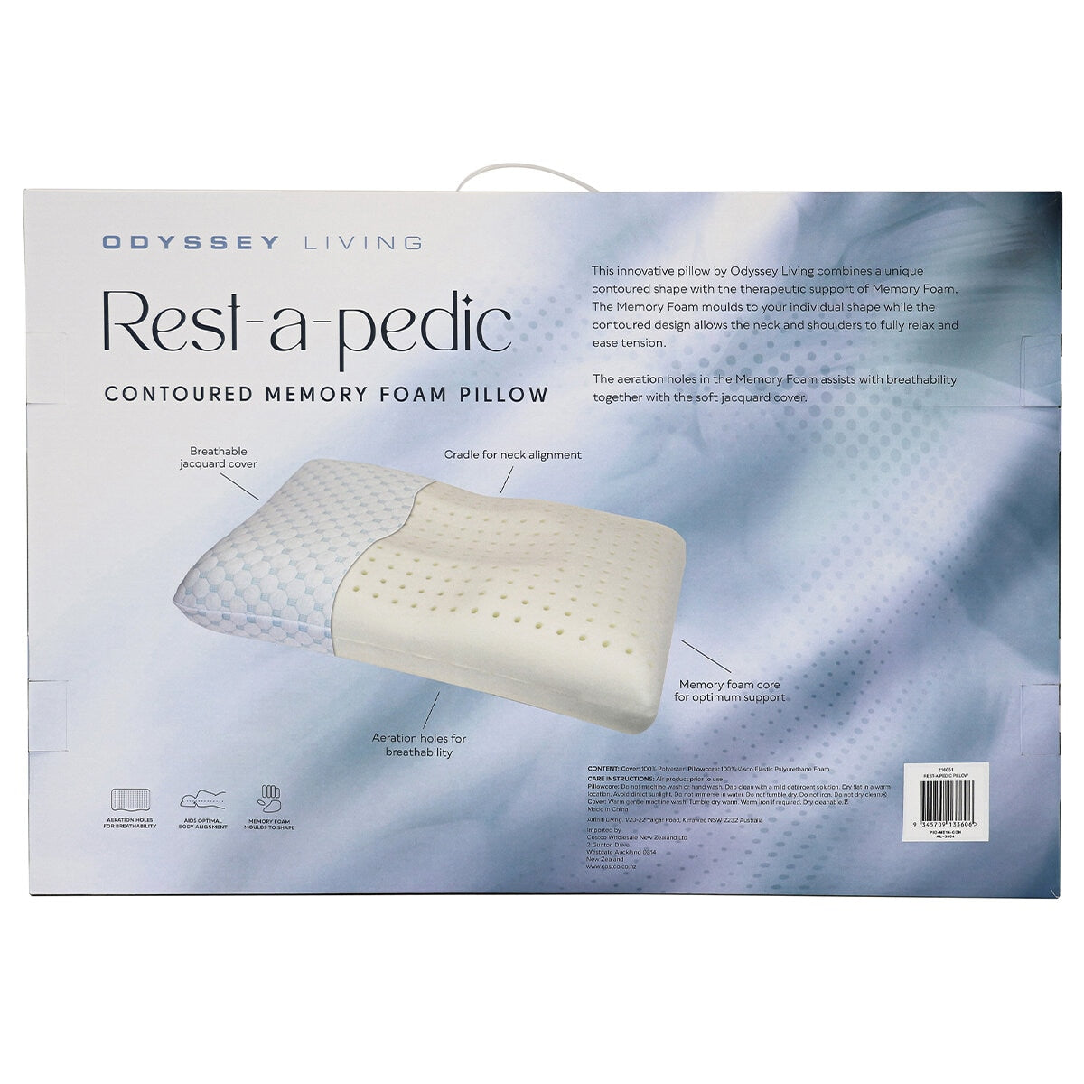 Odyssey Living Rest-A-Pedic Contoured Memory Foam Pillow