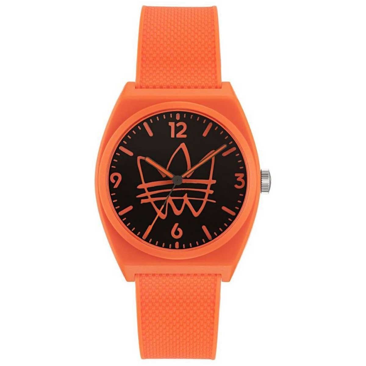 Adidas Originals Orange Resin Strap Watch AOST22562 - Streetwear Style, Iconic Color Palette