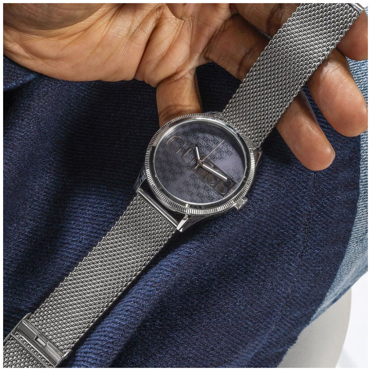 GUESS Reputation Black Logo Mesh Men's Watch GW0710G1 - SuperSaverAU - view 5