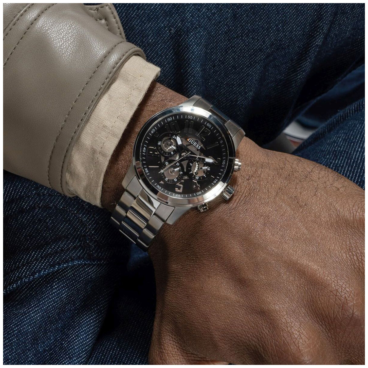 GUESS Parker Silver Tone Multifunction Men's Watch GW0627G1 - SuperSaverAU - view 6