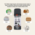 White Knight Squirts Black Flat Spray Paint 310g - Solvent-Based Paint & Primer, Waterproof