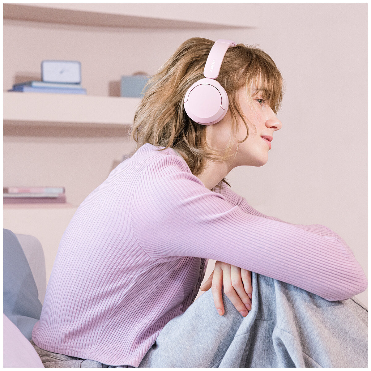 Sony Wireless On Ear Headphones WH-CH520P Lightweight Pink