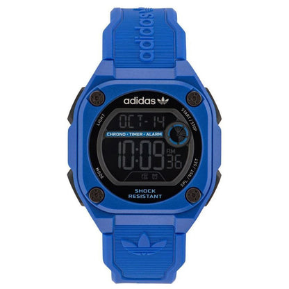 Adidas Originals City Tech Two Blue Silicone Digital Watch AOST23061