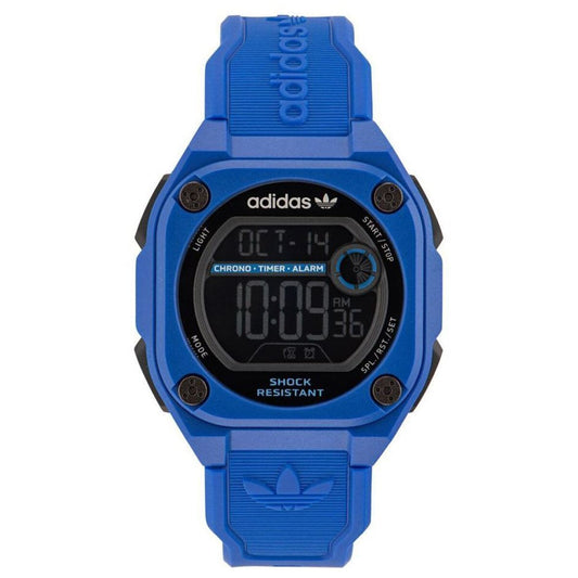 Adidas Originals City Tech Two Blue Silicone Digital Watch AOST23061