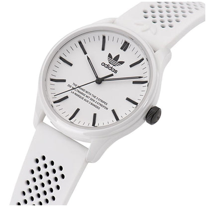 Adidas Originals Code One White Dial Silicone Strap Watch AOSY23030