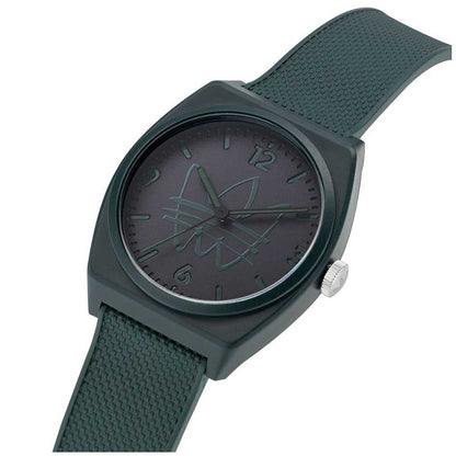 Adidas Originals Green Resin Strap Watch AOST22566 Black Dial Trefoil Logo Analog Streetwear