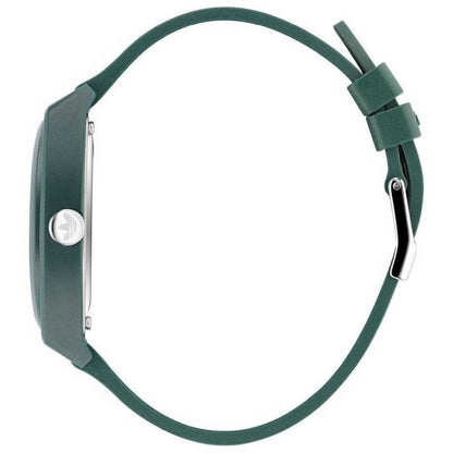 Adidas Originals Green Resin Strap Watch AOST22566 Black Dial Trefoil Logo Analog Streetwear