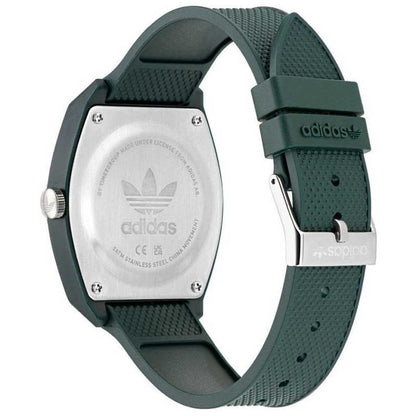 Adidas Originals Green Resin Strap Watch AOST22566 Black Dial Trefoil Logo Analog Streetwear