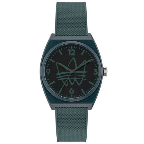 Adidas Originals Green Resin Strap Watch AOST22566 Black Dial Trefoil Logo Analog Streetwear - SuperSaverAU - view 1