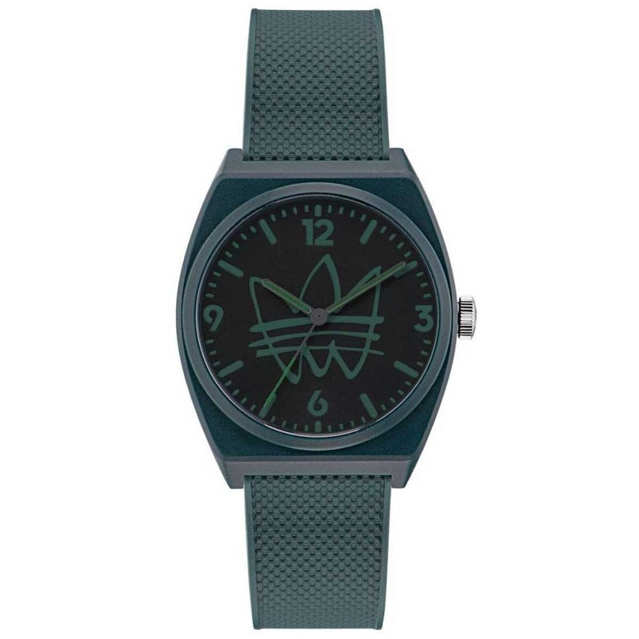 Adidas Originals Green Resin Strap Watch AOST22566 Black Dial Trefoil Logo Analog Streetwear - SuperSaverAU - view 1
