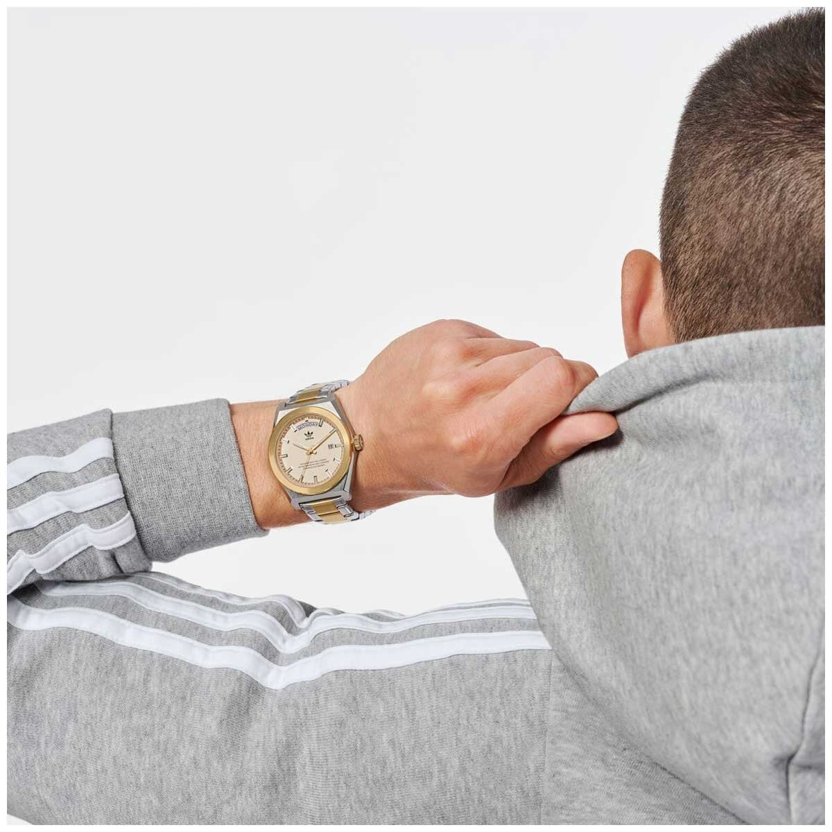 Adidas Originals Two Tone Stainless Steel Watch AOSY23542 with Day-Date Indicator