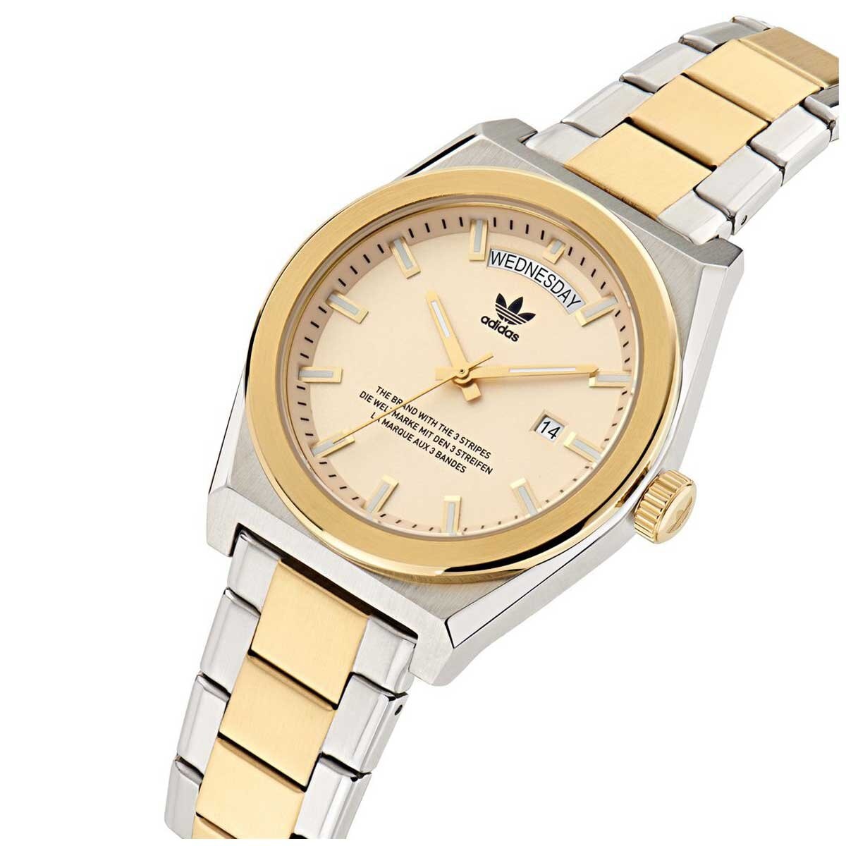 Adidas Originals Two Tone Stainless Steel Watch AOSY23542 with Day-Date Indicator