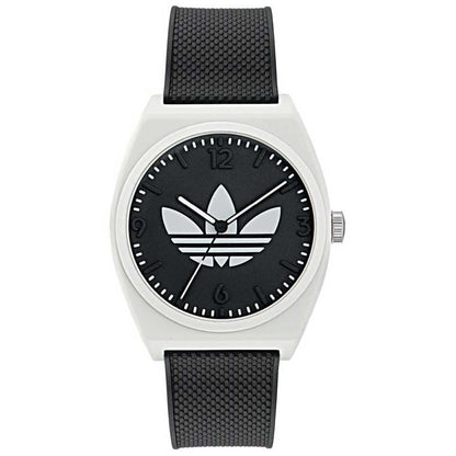 Adidas Originals Project Two Black Resin Strap Analogue Watch AOST23550 - Streetwear Attitude, White Resin Case, Black Strap