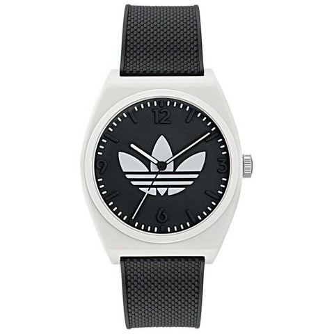 Adidas Originals Project Two Black Resin Strap Analogue Watch AOST23550 - Streetwear Attitude, White Resin Case, Black Strap - SuperSaverAU - view 1