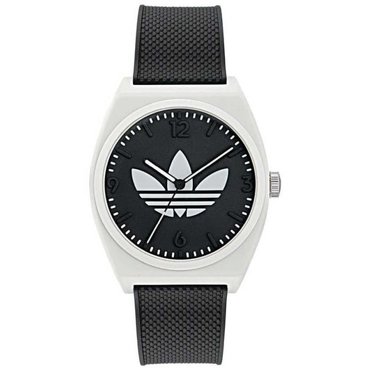 Adidas Originals Project Two Black Resin Strap Analogue Watch AOST23550 - Streetwear Attitude, White Resin Case, Black Strap