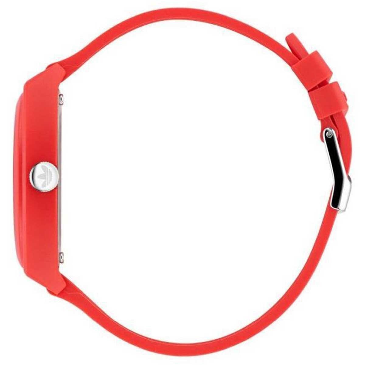 Adidas Originals City Tech Two Red Silicone Digital Watch AOST23063 - 45mm Red Resin Case, Black Digital Display Dial, Trefoil Logo on Strap