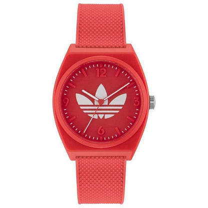 Adidas Originals City Tech Two Red Silicone Digital Watch AOST23063 - 45mm Red Resin Case, Black Digital Display Dial, Trefoil Logo on Strap