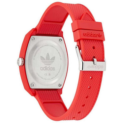 Adidas Originals Project Two Red Resin Strap Analogue Watch AOST23051 - Classic design, streetwear attitude, iconic Adidas colors, playful graphics
