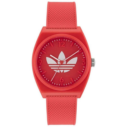 Adidas Originals Project Two Red Resin Strap Analogue Watch AOST23051 - Classic design, streetwear attitude, iconic Adidas colors, playful graphics