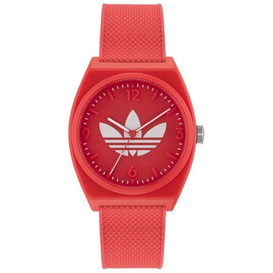 Adidas Originals Project Two Red Resin Strap Analogue Watch AOST23051 - Classic design, streetwear attitude, iconic Adidas colors, playful graphics - SuperSaverAU - view 1