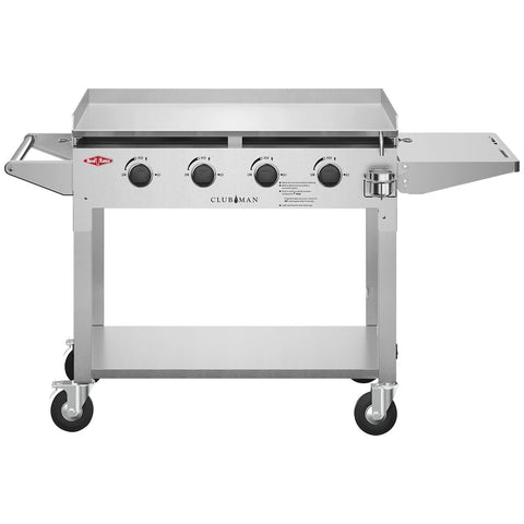 Beefeater Clubman 4 Burner Flat Top LPG BBQ - Stainless Steel - Quartz Start Ignition - BD16440