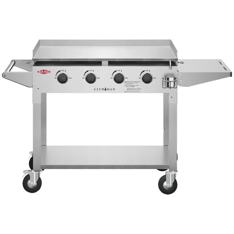 Beefeater Clubman 4 Burner Flat Top LPG BBQ - Stainless Steel - Quartz Start Ignition - BD16440