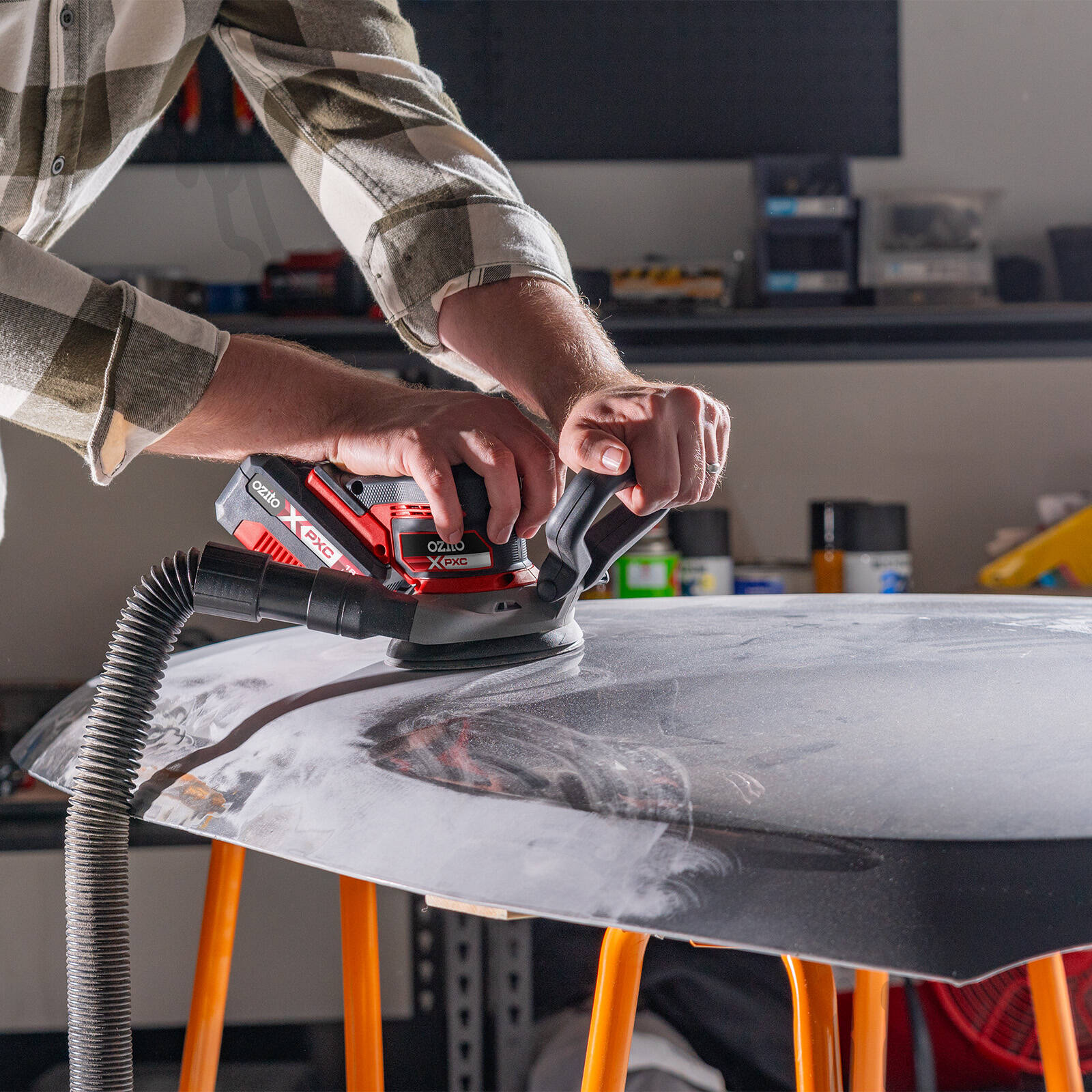 Ozito PXC 18V Brushless 125mm Cordless Random Orbital Sander Skin Only PXBROS-125