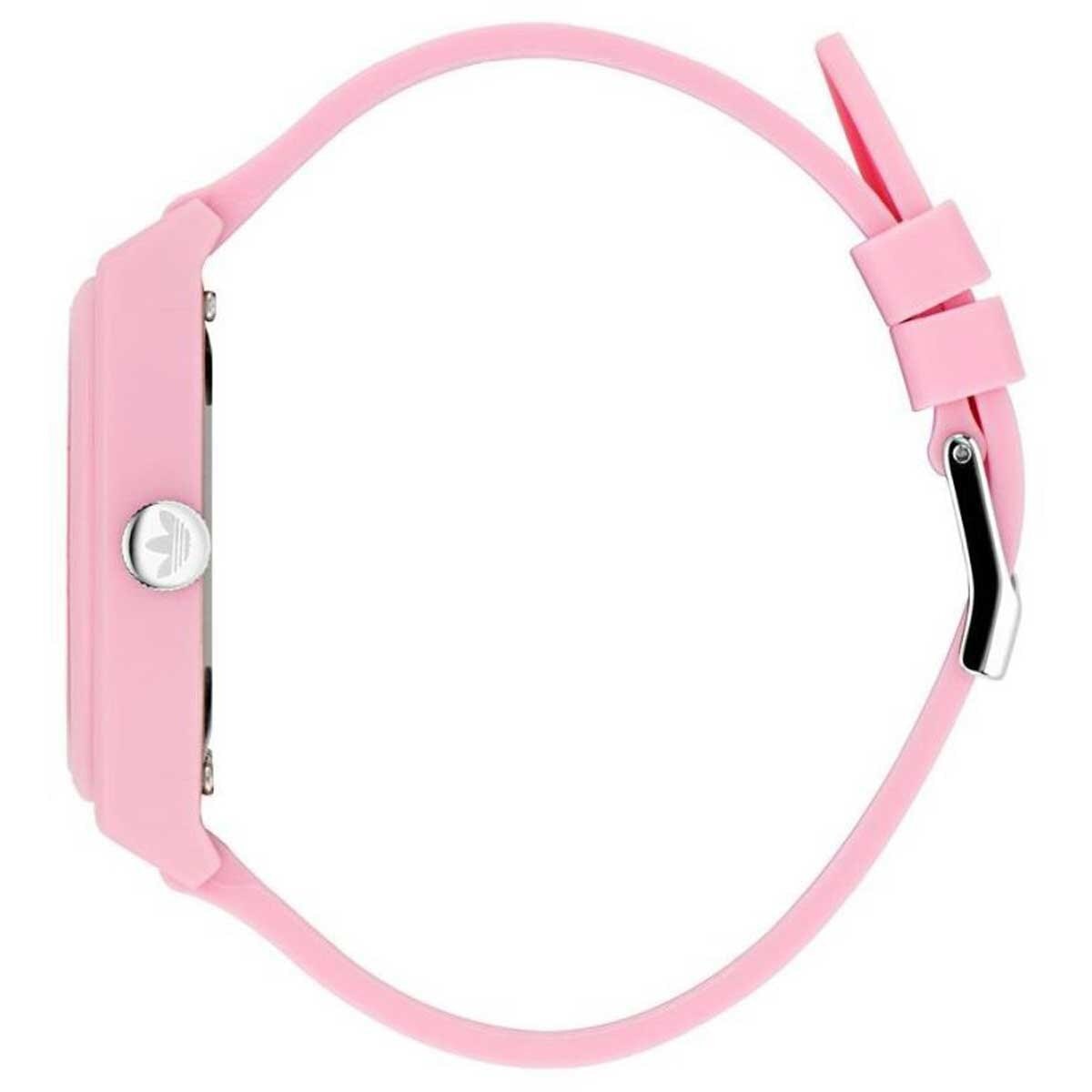 Adidas Originals Street Project Two Pink Resin Strap Watch AOST23553 - Animal Print Trefoil Logo, Streetwear Design