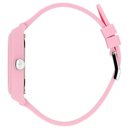 Adidas Originals Street Project Two Pink Resin Strap Watch AOST23553 - Animal Print Trefoil Logo, Streetwear Design