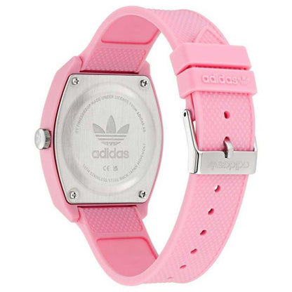 Adidas Originals Street Project Two Pink Resin Strap Watch AOST23553 - Animal Print Trefoil Logo, Streetwear Design