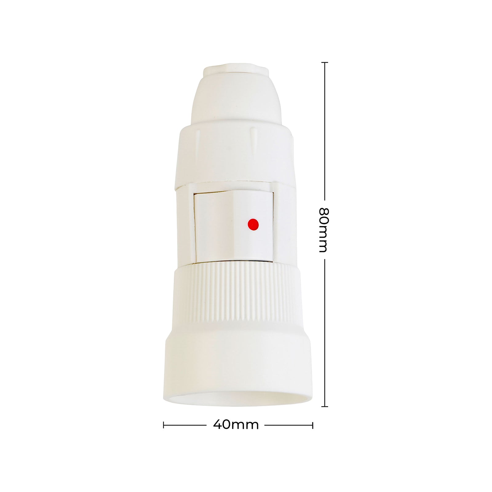DETA White Rocker Switch Lamp Holder B22 Bayonet Polyester 250V 6318B