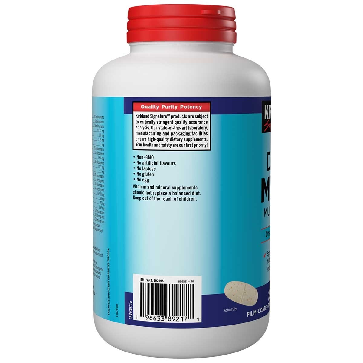 Kirkland Signature Daily Multivitamin 250 Tablets | Supports Healthy Bones & Teeth | Gluten & Lactose Free | High-Quality Dietary Supplement