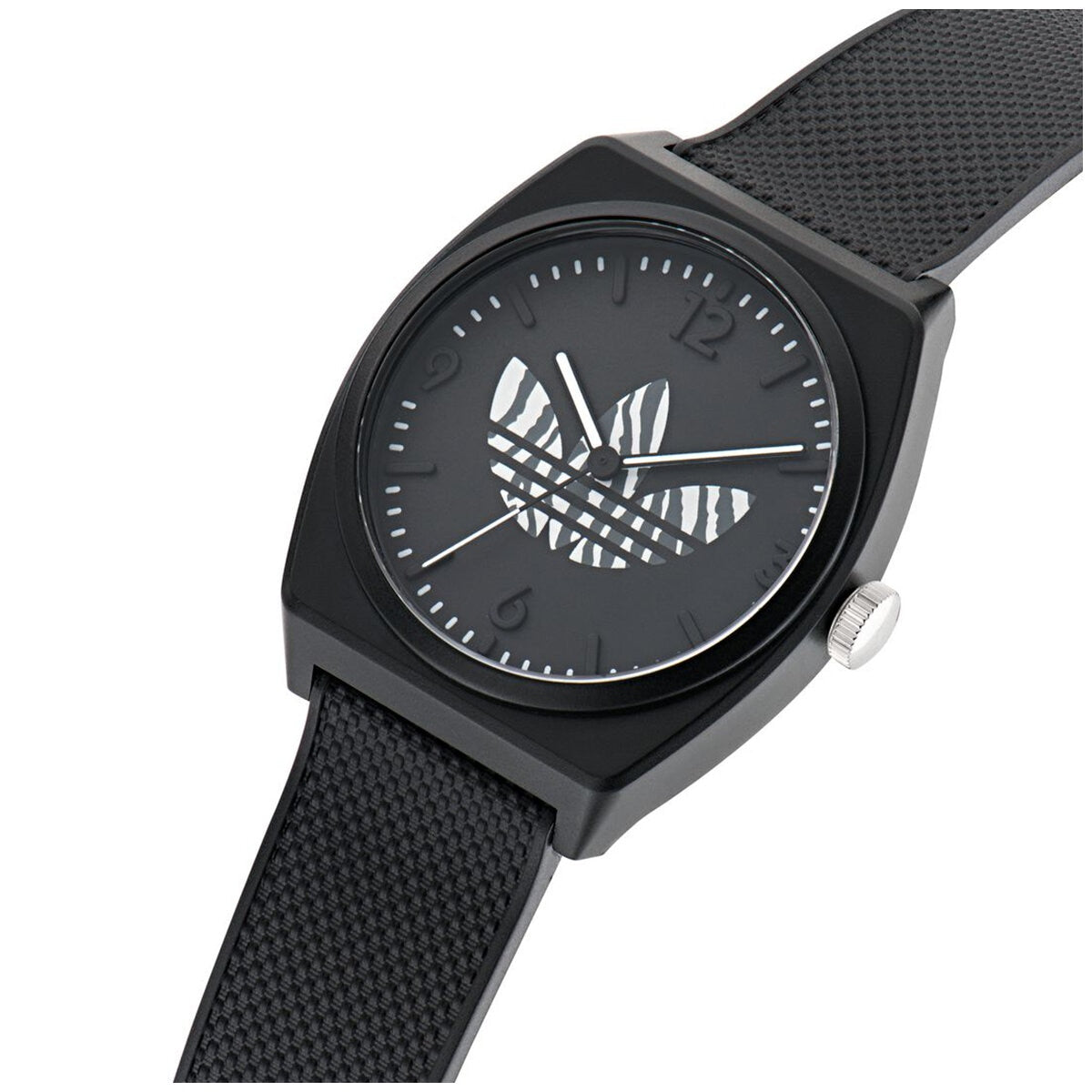 Adidas Originals Project Two Black Resin Strap Analogue Watch AOST23551