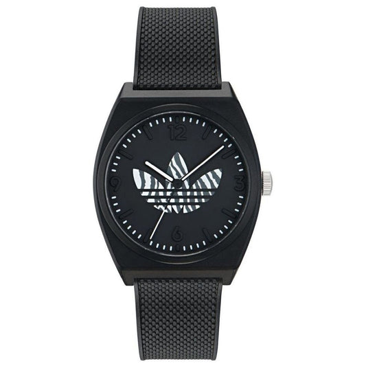 Adidas Originals Project Two Black Resin Strap Analogue Watch AOST23551