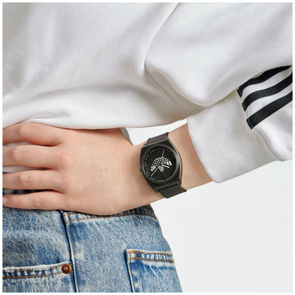 Adidas Originals Project Two Black Resin Strap Analogue Watch AOST23551