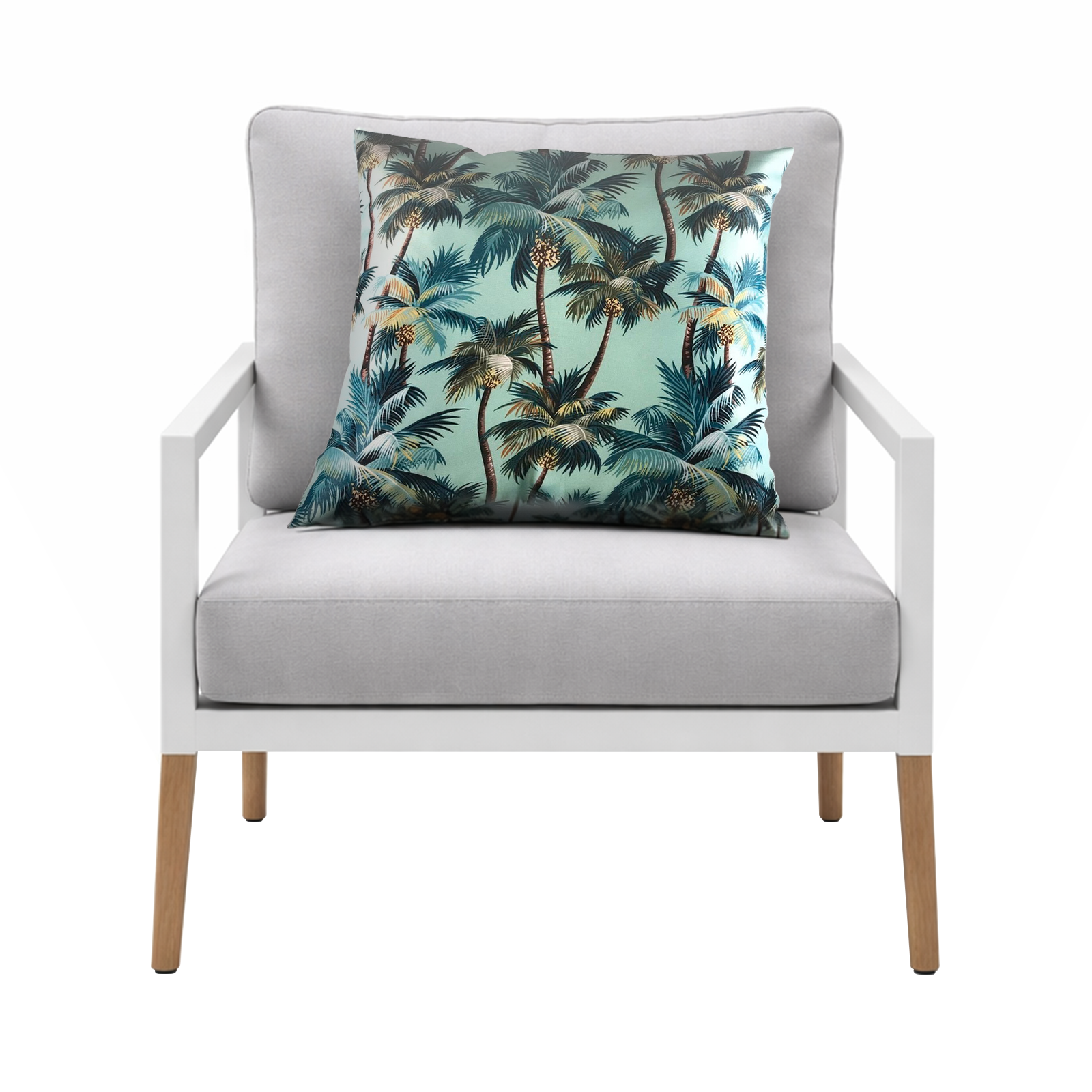 Mojo 60cm L.A. Palm Blue Polyester Cushion Cover