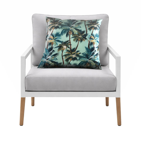 Mojo 60cm L.A. Palm Blue Polyester Cushion Cover